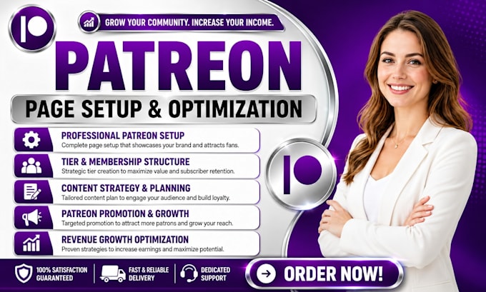 do patreon page setup and optimization and do patreon subscribers growth
