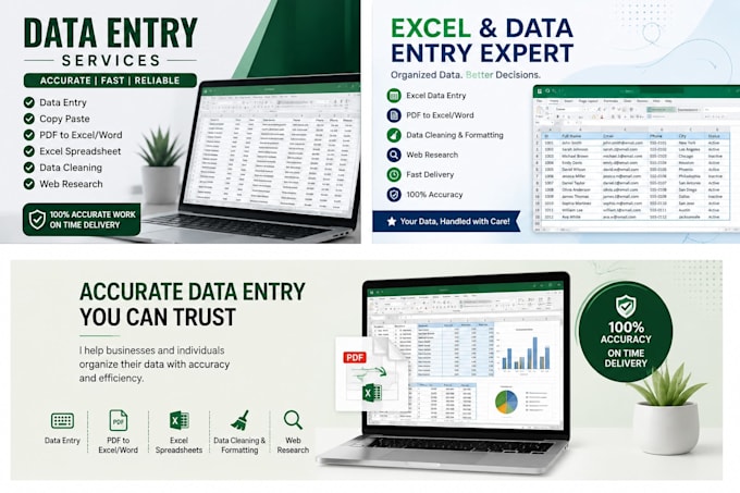 create excel attendance sheets, timesheets and do data entry