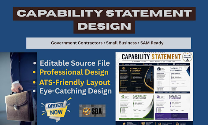 create a capability statement, company profile and one pager