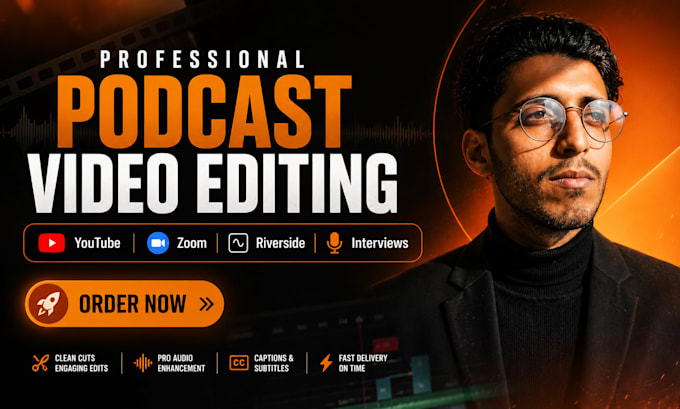 do professional podcast video editing for youtube zoom riverside interviews