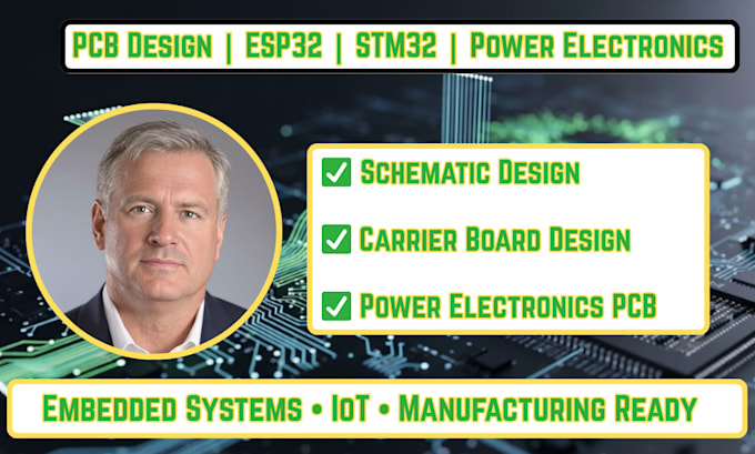 do power electronics pcb, esp32 pcb, stm32, nrf52840, carrier board pcb in kicad