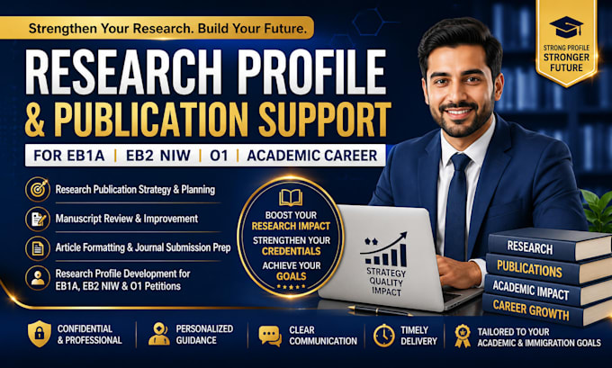 help publish research article and build eb1a eb2 niw research profile