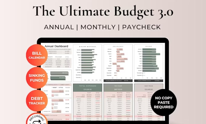 design editable excel, google sheets budget spreadsheet or invoice templates