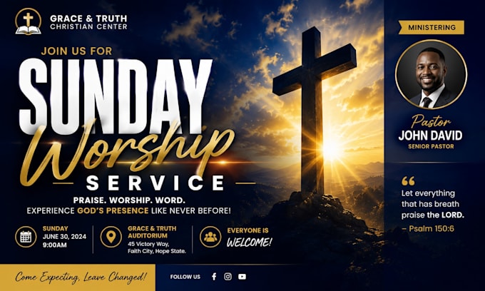 create premium church flyer, banner, and invitation design