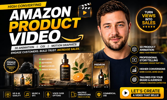 create amazon product video with 3d animation for ecommerce brands, product ads