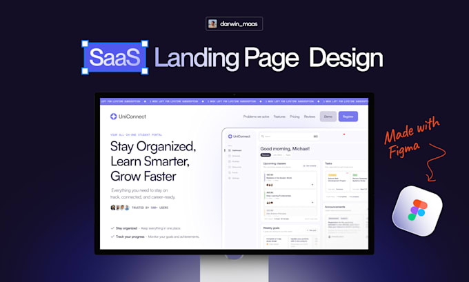 design your saas landing page using figma