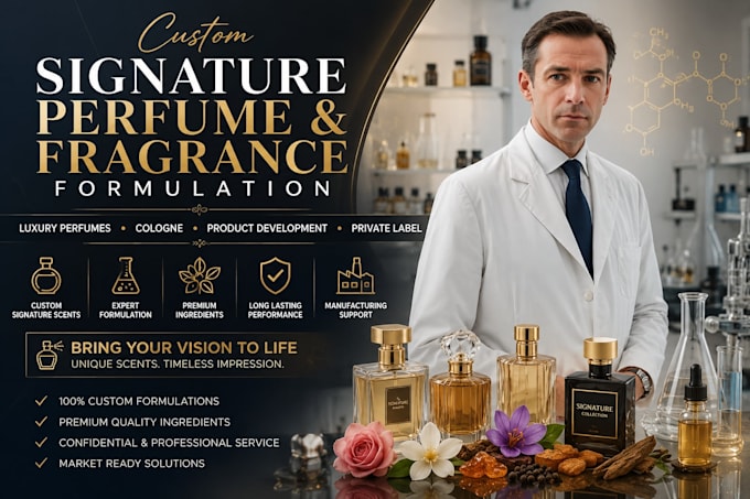 create custom signature perfume, cologne, and fragrance formulations