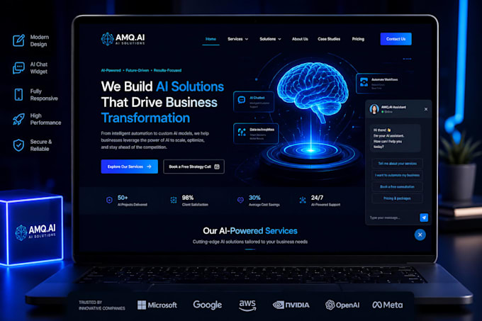 build custom ai website with chatbot