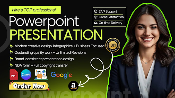 create powerpoint design, business presentaton slides, google slides, pitch deck