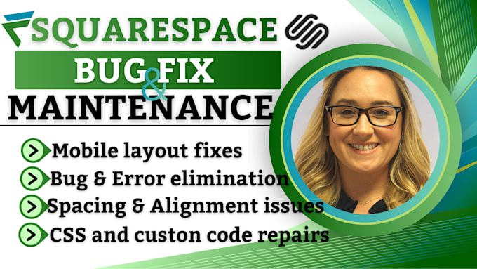 fix squarespace website bugs SEO mobile layout custom code and maintenance