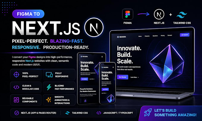 convert figma to nextjs or reactjs website
