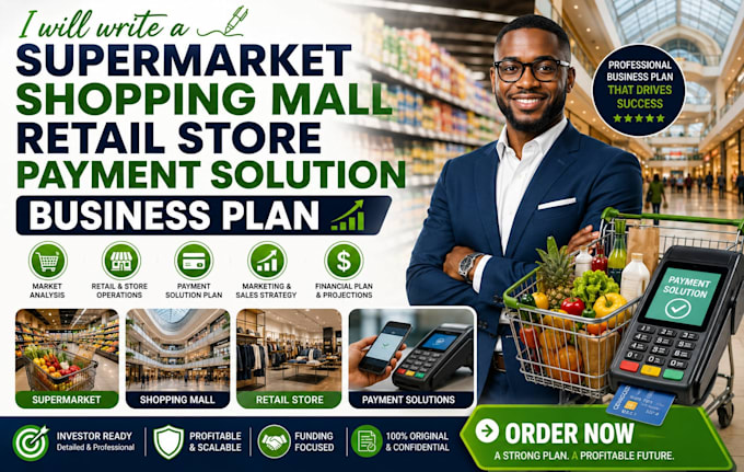 write a supermarket shopping mall retail store payment solution business plan