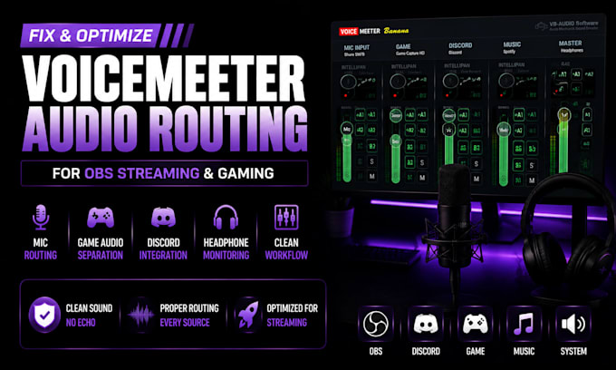 fix voicemeeter audio routing for obs streaming and gaming
