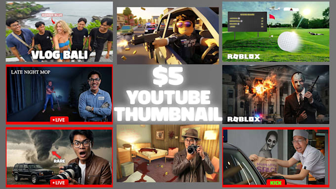 youtube thumbnails design for 5 dollar