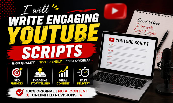 write engaging youtube scripts for cash cow and faceless videos