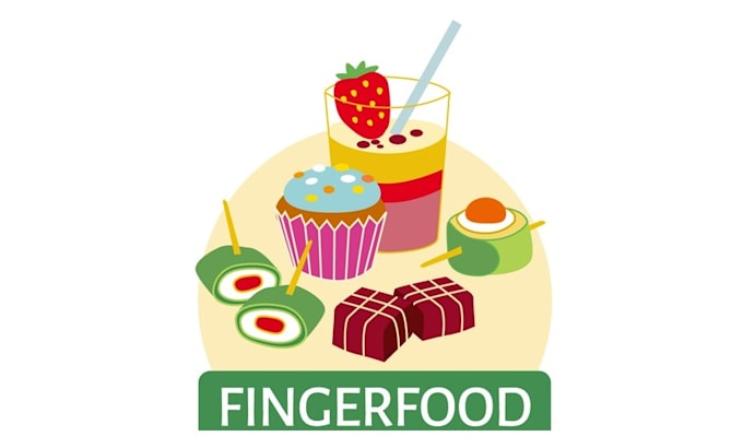 design minimalist elegant finger food theme logo