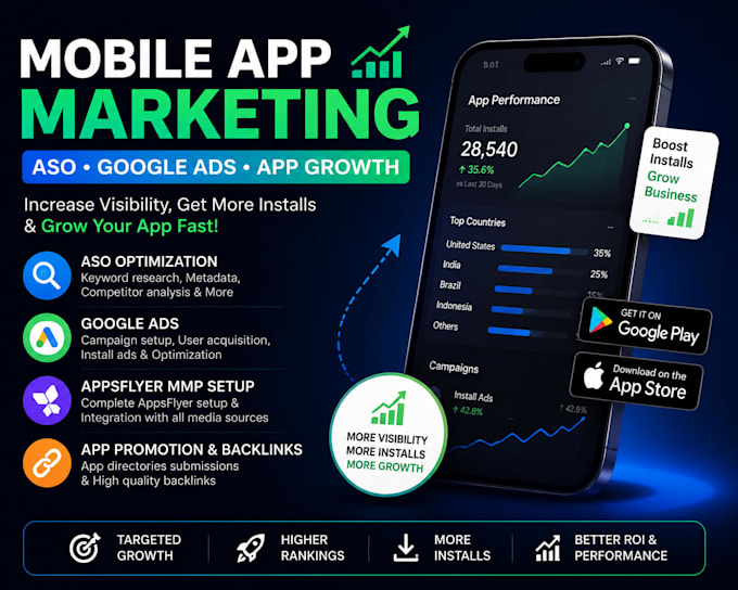do mobile app marketing, aso, and google ads