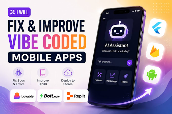 fix and improve your vibe coded mobile app lovable bolt replit