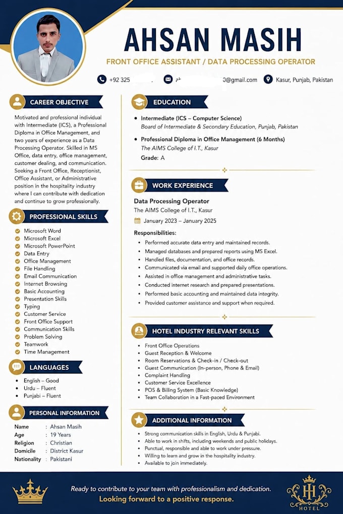 design professional ats resume and CV