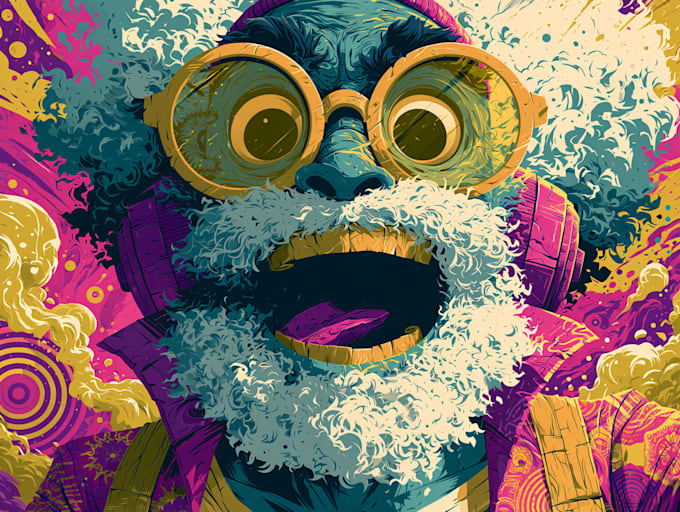 create amazing psychedelic , trippy , weed , alien design