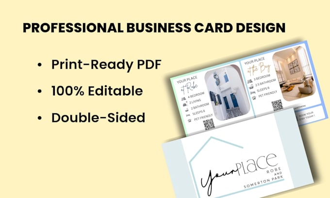 design professional, premium, and double sided business cards