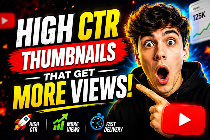 design high CTR youtube thumbnails that increase views and clicks