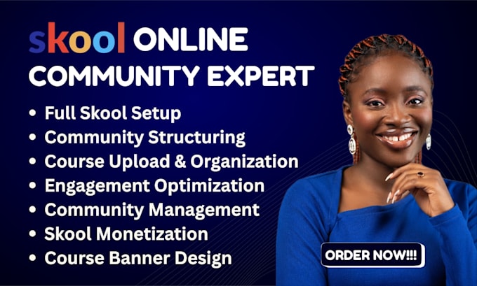 setup skool online community skool course creation skool community manager skool
