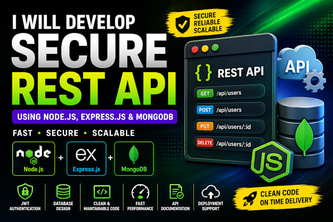 develop secure rest API using node js express and mongodb