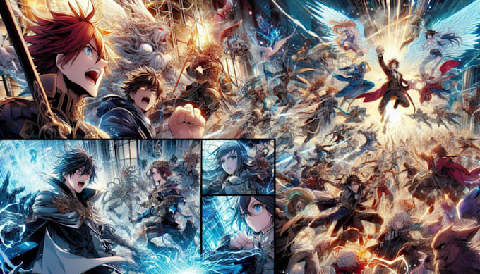 make anime manga comic illustration, manga comic