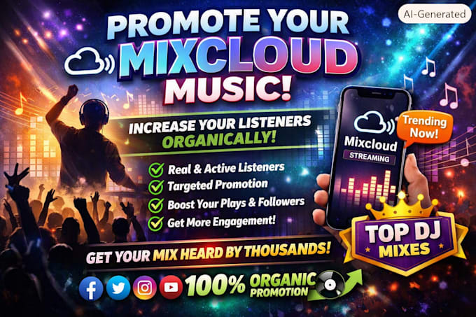 promote your mixcloud music organically to increase listeners