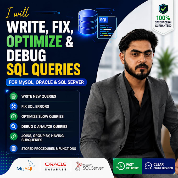 write, fix and optimize sql queries for mysql and oracle