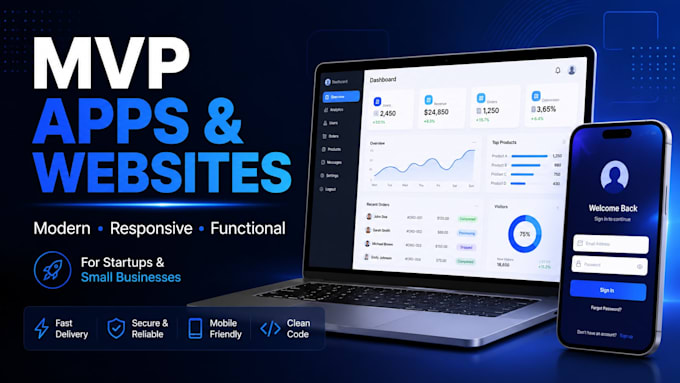 build a professional mvp app or modern responsive website