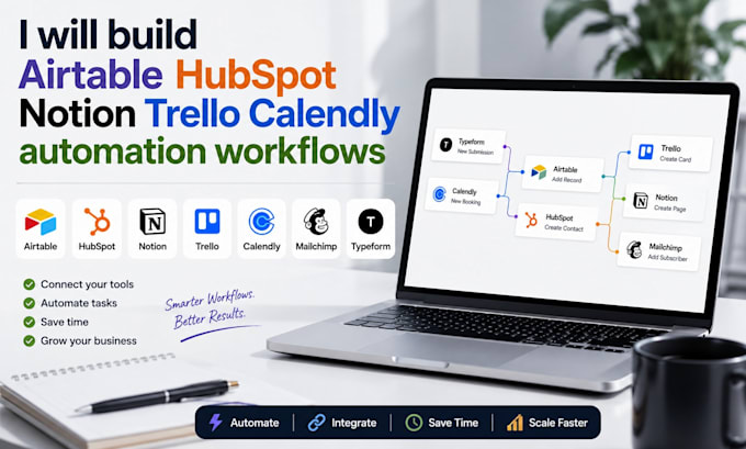 build airtable hubspot notion trello calendly automation workflows