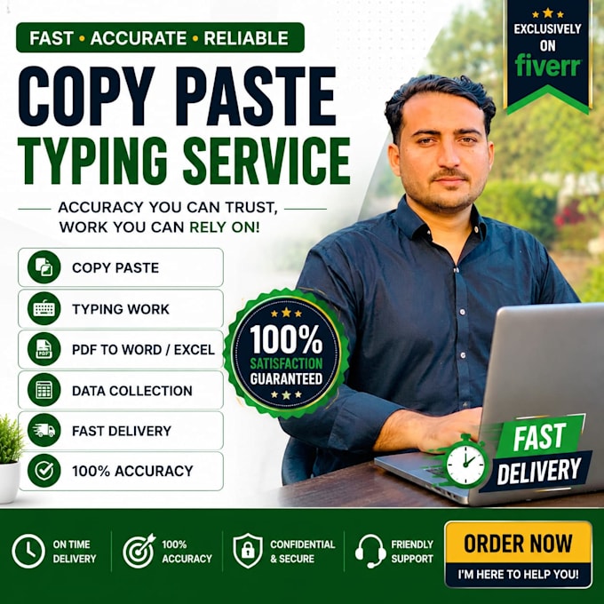do accurate data entry and web research