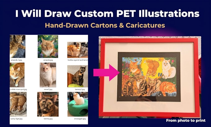 draw a custom digital portrait of your pet