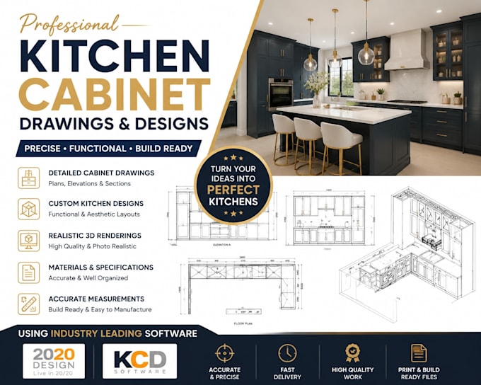 create kitchen cabinet designs millwork using 2020 design and kcd software