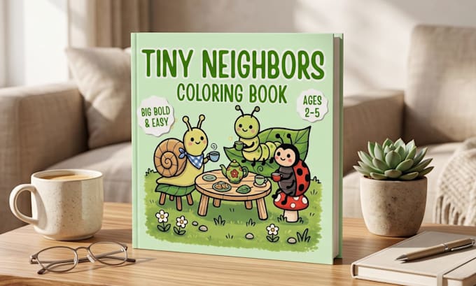 design coloring book cover for KDP
