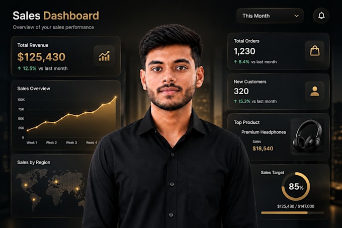 create excel dashboard,data analysis and KPI dashboard