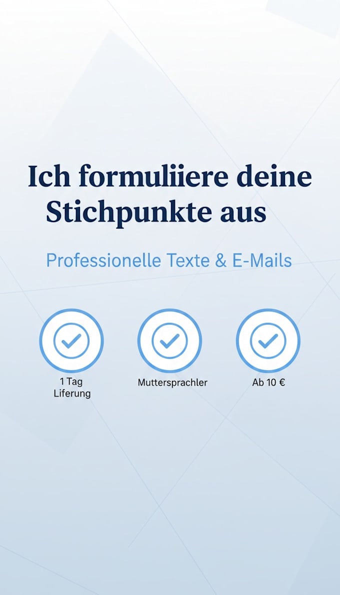 ich formuliere stichpunkte zu professionellen texten und e mails