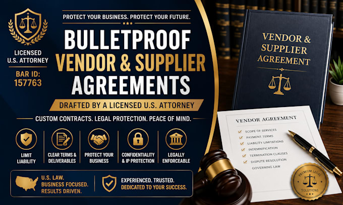 create a master vendor and supplier contract for you