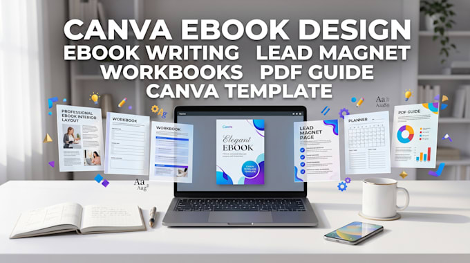 design canva ebook, workbook, lead magnet, PDF guide and journal