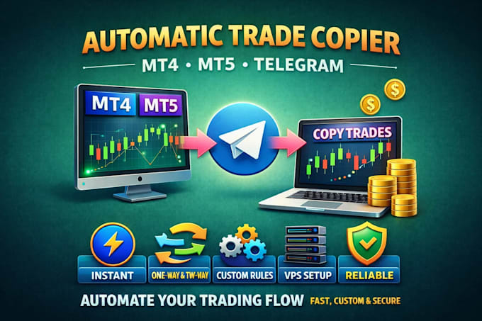 build trade copier bot, mt4 mt5 eas copier, telegram signal copier, forex copier