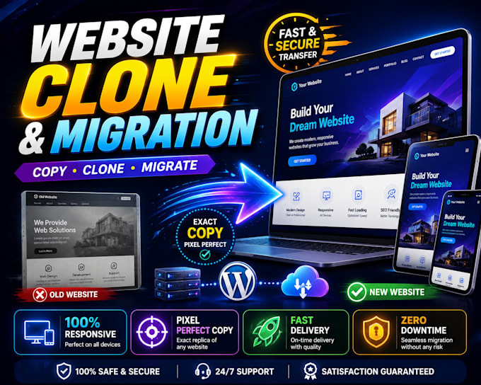 copy clone redesign revamp and migrate your wordpress website