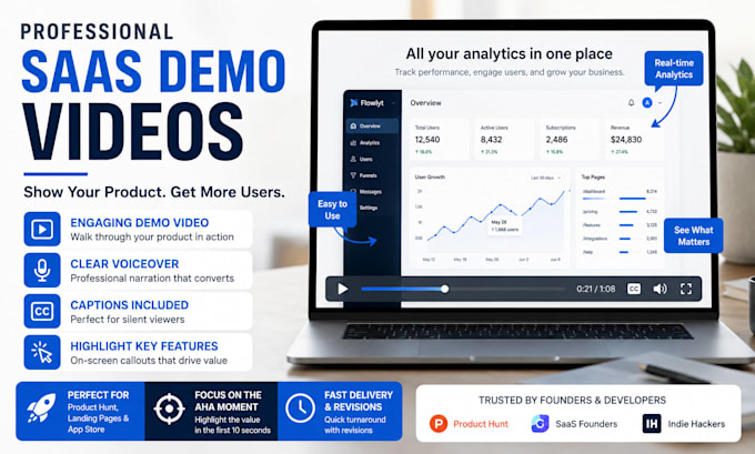 create an ai product demo video for saas or app saas explainer saas animation