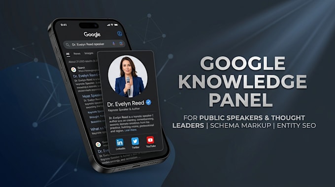 engineer a verified google knowledge panel for public speakers
