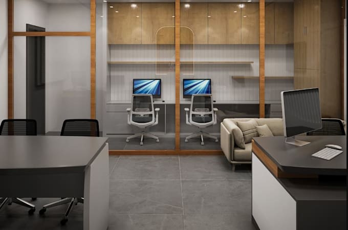 render commercial workspace,office interior layout cgi rendeering,3d home office