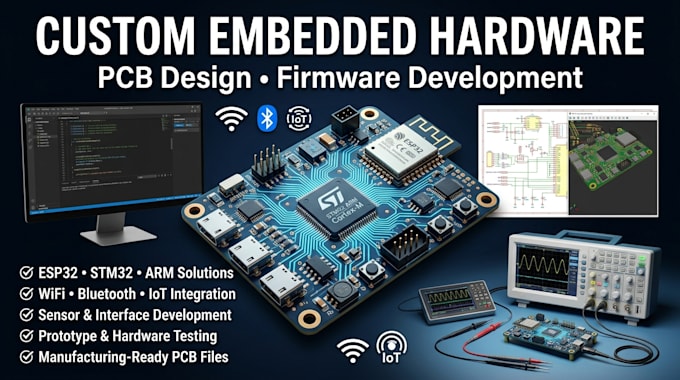 create custom embedded hardware, pcb and firmware solutions
