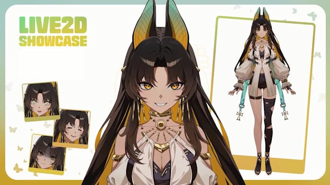do live2d rigging, redesign vtuber model with new outfits expressions toggles