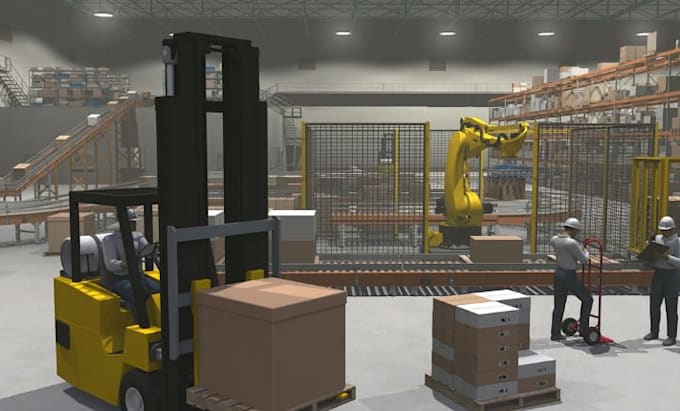 do industrial warehouse 3d animation, architecture facility walkthrough video