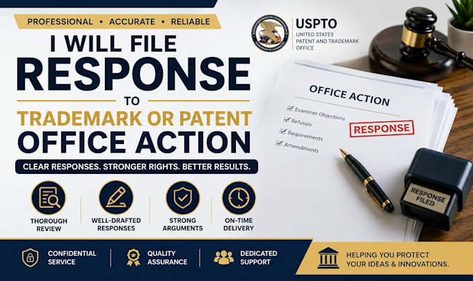 file response to trademark or patent office action